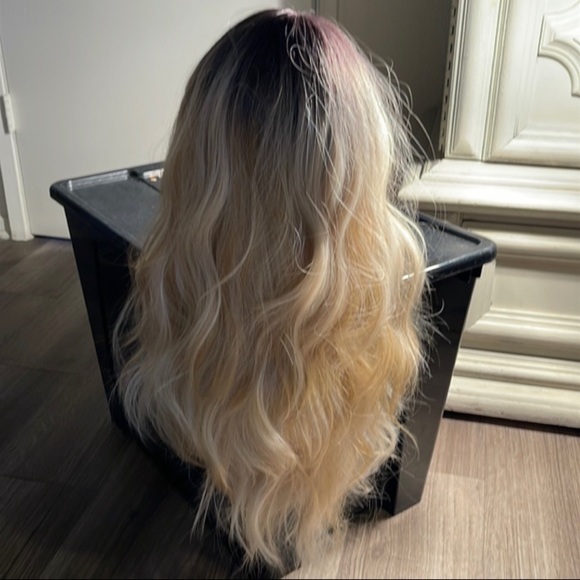 Rooted Wavy Mixed Blonde Synthetic Wig with Bangs - New #C - Picture 3 of 16
